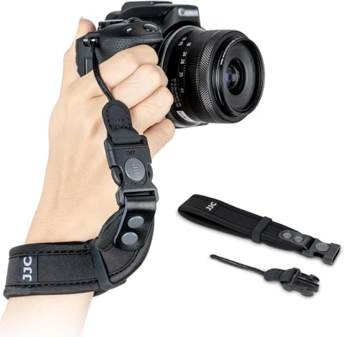 Quick Release Soft Neoprene Camera Hand Wrist Grip Strap w Thinner Lanyard | Wrist Strap for Canon EOS R50 R50 V R100 R7 R10 M50 Mark II Lumix ZS99 S5IIX S5II S1RII ZR for Fuji GFX 100 II Coolpix P950
