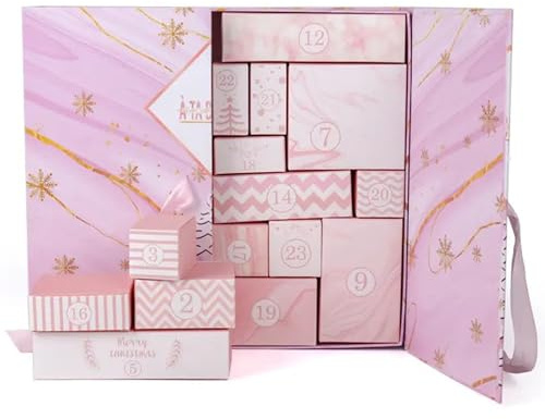 Calendario de Adviento de Navidad 2025 Calendarios de adviento vacío exquisitos de 24 días para llenar los sorprendentes y más rellenos para dulces, juguetes, cosméticos, joyas, manualidades, decorac