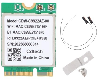 Lazmin112 Tarjeta WiFi 7, 6338 Mbps, Triple Banda (2,4 GHz, 5 GHz, 6 GHz), Adaptador De Red Inalámbrico De Escritorio para Ofdma, Mu-Mimo, Antenas Duales De 8 Dbi, Cifrado Wpa4