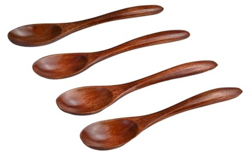 3 PCS Small Wooden Spoons, Wooden Spoons for Eating, Bamboo Spoons, for Tea Coffee Jam Sugar Ice Cream and Bath Salts Stirring Spoons