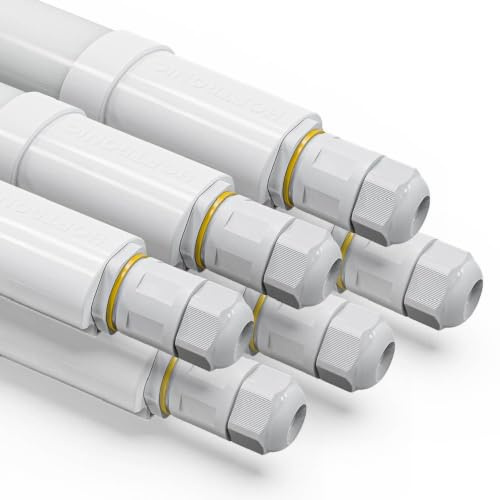 HOFTRONIC 6er-Set LED-Feuchtraumleuchten 120 cm für Innen- und Außenbereiche – 36 W, 5040 Lumen – 6500 K Tageslichtweiß – bis zu 11 Leuchten verkettbar – flimmerfrei – integrierte LED – R-Series Pro
