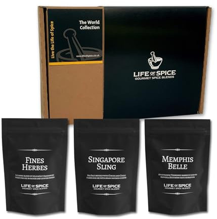 Life of Spice The World Collection | BBQ Spice Rub, Flavoured Salt and Herb Blend | 147g | 3 Unique Recipe Cards | Brilliant for Memphis Style Ribs, Stroganoff and Asian dishes | Great Gift Idea