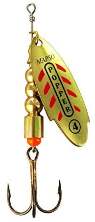 MAPSO - 5 Cucharilla de Pesca Popper-4 ORN 13 GMS.