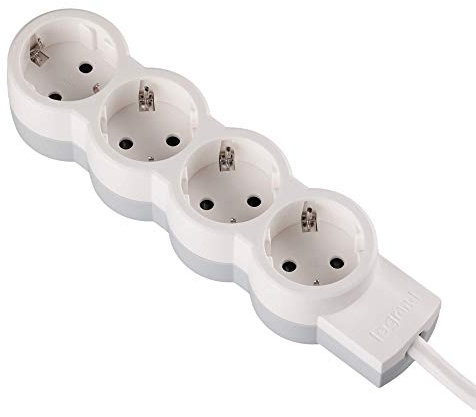 Legrand 4-faldigt bordsuttag, bordsuttag, vägguttag med eller utan matarkabel, 230,00 volt