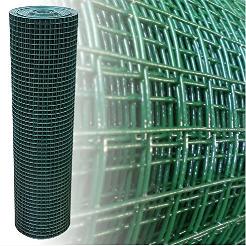 Garmix - Rotolo di rete verde - Rete da voliera - Protezione ucelli - Diametro di 19x19 - Dimensioni 100cm x 25m x 1.45mm