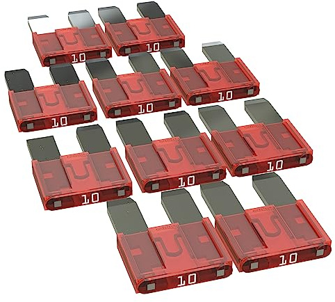 AUPROTEC Mini-Flachstecksicherung 10A Ampere rot, 10 Stück | Einzelverbraucher-Absicherung, 32 V/DC, Fahrzeug-Elektrik, ISO 8820-21