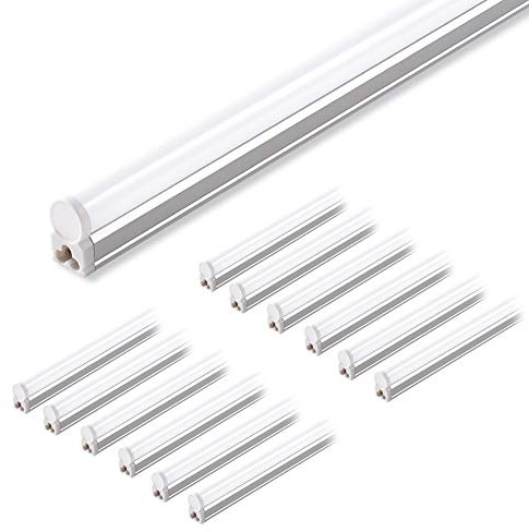 Barrina (Pack of 12 LED T5 Shop Light, 4FT, 2200lm, 6500K, 20W, Linkable