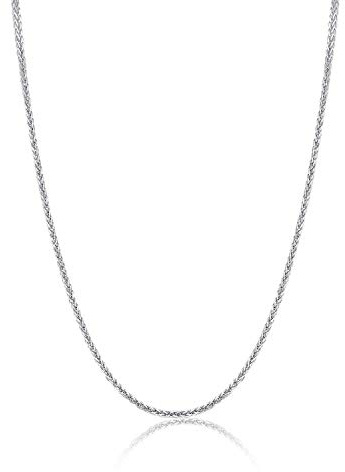 14 Karat 585 Gold Feine Diamantschliff Spiga Weizen Weißgold Kette