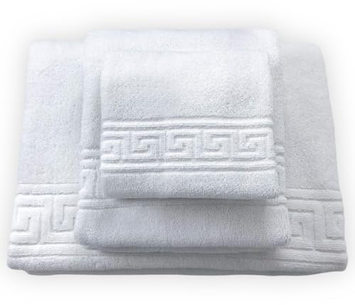 L'ANTICO ARCOLAIO - Set Asciugamani Bagno 3 Pezzi (Asciugamano Viso, Doccia, Ospite) Set Asciugamani Bagno per Hotel e B&B (Cotone, Spugna 450 gr/mq)