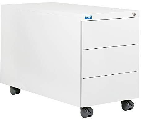 STIER Rollcontainer, 3 Schubladen, Abmessungen 550x390x790mm, Farbe Lichtgrau (RAL 7035), praktische und geräumige Aufbewahrungslösung für Büroumgebungen