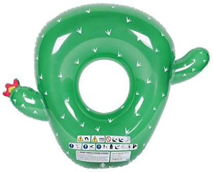 AirMyFun Aufblasbarer Schwimmring, rund, XXL, für Pool & Strand, ultra-komfortabel, Schwimmer, Deluxe – Kaktus, Ø 130 cm