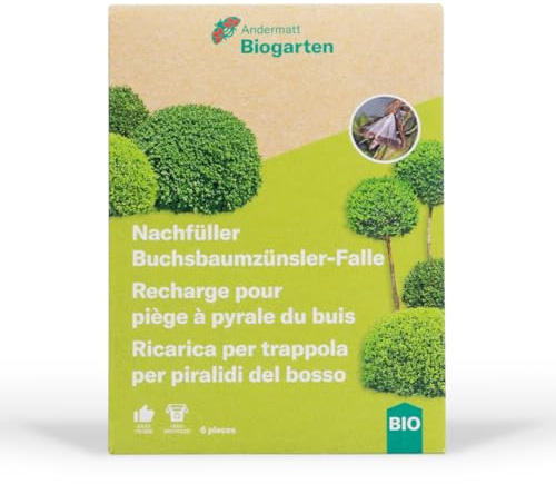 Andermatt Biogarten Buchsbaumzünsler Lockstoff Nachfüller 6 Dispenser – Pheromon Lockstoff für Falle – Frühzeitige Befallserkennung – Insektizidfrei – für Buchsbaum Garten & Zierpflanzen