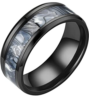 8MM Stainless Steel Rainbow Color Sandblasted Rings Wedding Band Rings For Women Rings For Men Frosted Rings Geometry Rings Size 6 To 13 Pansy Ring (#B-Blue, 12)