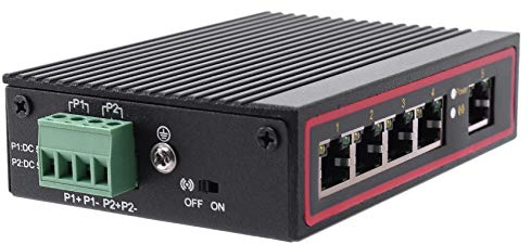 GOSIA Hub di Switch Desktop Ethernet RJ45 10 / 100M a 5 Porte Tipo di Guida DIN per Laptop di Rete