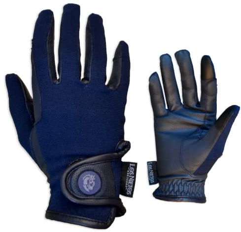 Guantes de equitación Confort Los Nietos Dressage | Talla L | Color Azul | Equipamiento para el caballo | Producto de Guarnicionería | Tradición artesana | Los Nietos