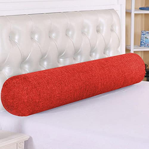 Rundes Zylinder-Nackenrolle, Kopfteil, Nackenstütze, weich, bequem, Lendenwirbelstütze, Taillenkissen für Sofa, Couch, Bett, Lückenverschluss, 20 x 150 cm, Rot