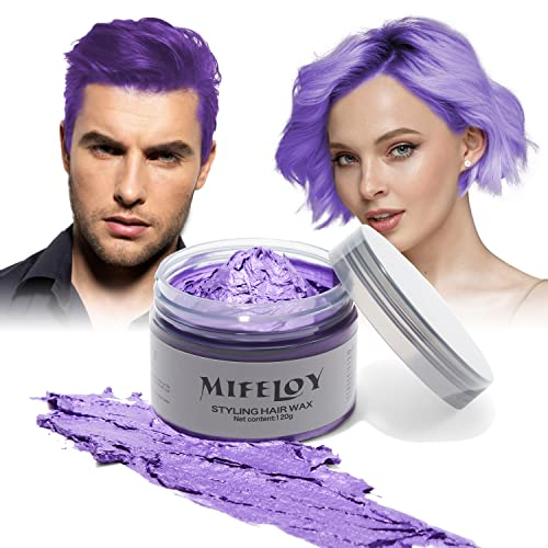 Violett Haartönung Temporäre Haarfarbe 4,23 Unzen, Instant Hair Cream Mud Natürliche Frisur Pomade, Männer Frauen Styling Haartone Wax, Haar Wachs für Party Cosplay Halloween