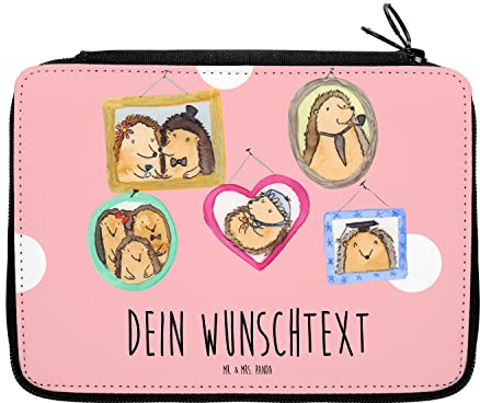 Mr. & Mrs. Panda Personalisierte Federmappe Igel Familie - Geschenke, PersonalisierteS Stifte Etui, Bilder, Federmäppchen mit Namen, Muttertag, Stifterolle, Bruder
