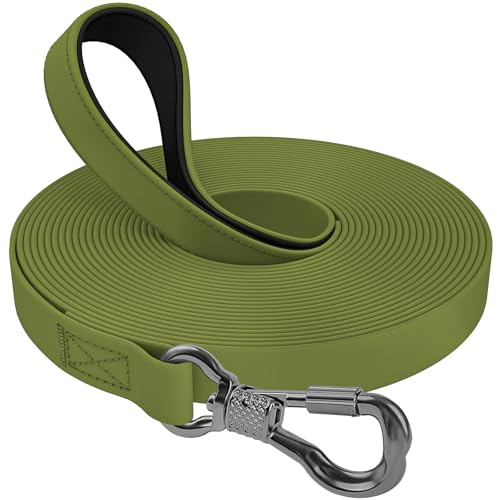 X XBEN Wasserfest Schleppleine für Hunde,3M 5M 10M 15M 20M 30M Gummierte Schleppleine mit Abschließbarer Karabine,Hundeleine Laufleine für Kleine Mittlere Große Hunde,Robuste Trainingsleine