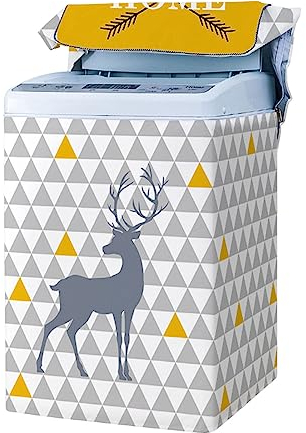 Odot Washing Machine Cover Top Load Waterproof Dustproof Nordic Washer Machine Dryer Protector Sunscreen Washer Dryer Cover for Most Top Load Washer Dryer (Yellow,XXL capacity 12.5kg)