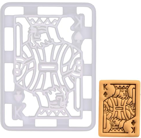 BAKERLOGY King of Spades Poker Card Cookie Cutter - Detailed Biscuit Cutter Design for Baking and Crafts, ideal on fondant, dough, clay
