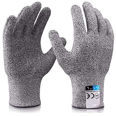 Schnittfeste Handschuhe, Sicherheits-Arbeitshandschuhe Lebensmittelqualität Level 5 Schnittfeste Handschuhe Edelstahl-Draht-Metallgeflecht Metzger-Schutzhandschuhe gelten for Holzschnitzereien, Zimmer