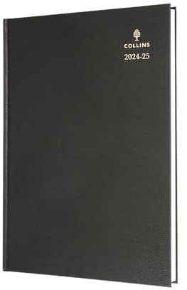 Collins Standard-Schreibtisch-Terminplaner, A4, Wochenansicht, akademisches Jahr 2024–25 (Termine), FSC-Papier, schwarz, Wochenplaner für Schüler, Lehrer, 40M.99-2425, Juli 2024 bis Juli 2025