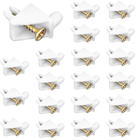 Wvu & Wvo 5mm Bodenträger | 40 Stück 90 Grad Regalbodenträger | Winkeleisen-Kunststoff-Regalträger | Nicht originaler Regalträger für IKEA PAX BILLY KOMPLEMENT Kleiderschrank(weiß)