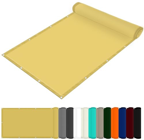Rechteck Sonnensegel 270 x 360 cm Windschutz Rechteck Balkon Sichtschutz Uv-Schutz-Polyestergewebe mit Seil Ideal für Schwimmbäder Partys Und Outdoor-Aktivitäten, Creme Farben