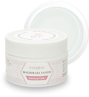 Maniglow Aufbaugel für Gelnägel Diamond Clear - Für Verlängerung und Verstärkung - TPO-&HEMA-frei - Einfach anzuwendendes Nagelgel UV LED - Gel Nägel Farben Auswahl - Builder Gel Nägel - Sicher - 15ml
