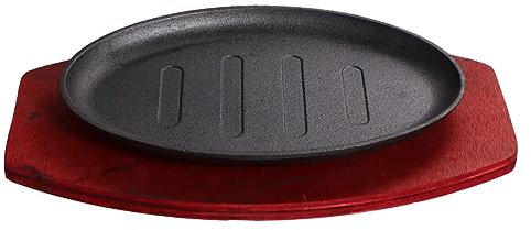 TOPBATHY Plancha Redonda De Hierro Para Asar Carne Sartén Antiadherente Para Barbacoa Premium Calentamiento Rápido y Uniforme Para Uso Doméstico Al Aire