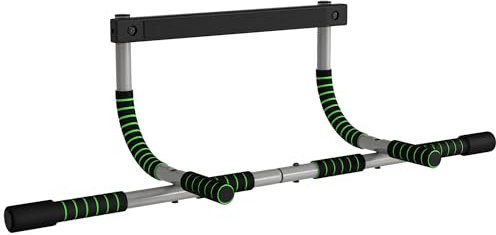 HOMCOM Pull-Up Bar for Doorway, Home Fitness Door Horizontal Push up Bar for Indoor Gym Upper Body Workout, Green