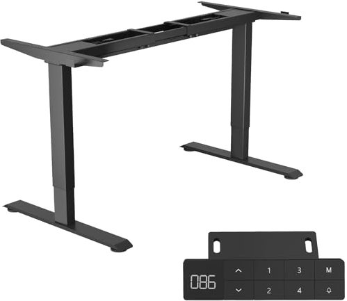 TRIUMPHKEY Höhenverstellbarer Schreibtisch Gestell mit 2 Motoren, Höhenverstellbarer Elektrisher Schreibtisch mit Smart Control Panel, USB und TypeC Ladeanschlüssen (Schwarz)