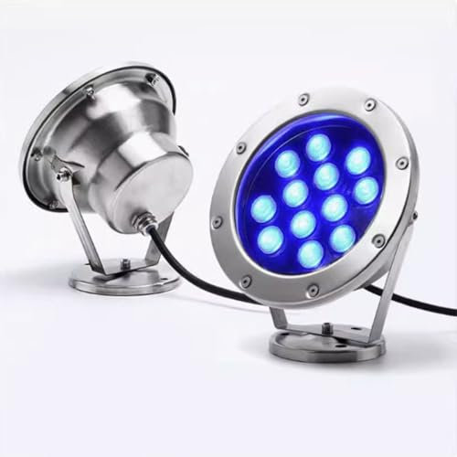 Faretto Subacquei - Faretti Piscina, Luci A LED Subacquee Ad Angolo Regolabile A 360°, Luce Da Laghetto 12V-24V, Luci Sommergibili In Acciaio Inossidabile Impermeabili IP68 Per Stagno/fontana(Yellow l