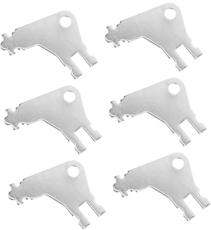 6 Stück Toilettenpapierspender Schlüssel 50504 aus Eisen | Silber, Komfortabler Griff, für Handtuchspender und Papierausgabesysteme im Gewerbebereich
