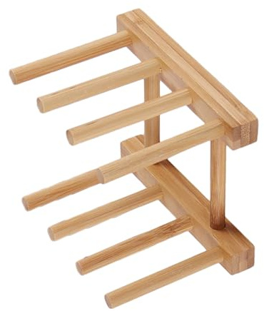 PHENOFICE Wood Drain Rack Dish Rack Shelf with 3 Grids Drying Drainer for Plates Cups and Cutting Boards 2pcs Kitchen Storage Organisation