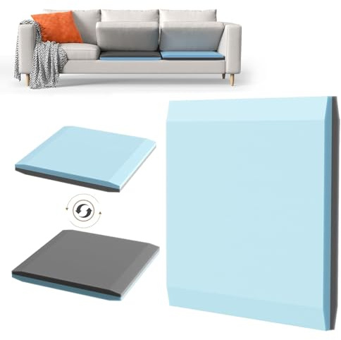Sellmazon Couch Cushion Support for Sagging Cushions 20''x20'', Two in One Sofa Cushion Support to Repair Sagging Seats, Lift Saggy Seats, Extend Couch's Life, Blue & Grey 1PC