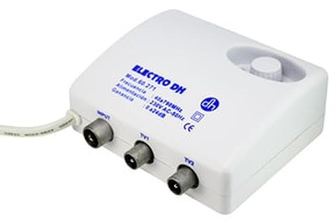Amplificatore interno per antenna TV, 60 dB, compatibile con segnali digitali e analogici, ottimizza la ricezione TV in spazi chiusi.
