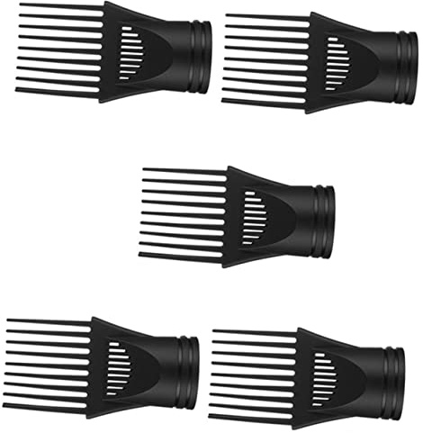 NIYANGLE Bocchetta per Asciugacapelli Nera in Plastico 5 Pezzi Accessori per Phon per Chioma Lisci e Sani Strumento Professionale per Styling Chioma