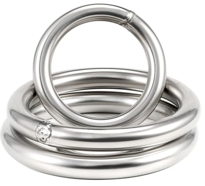 Edelstahl-Metallring, robuste nahtlose O-Ringe aus Edelstahl, 1 Stück großer O-Ring aus Edelstahl 304, 70/90/100/120/180/200 mm Außendurchmesser, 8/10/12 mm Dicke, geschweißte runde Umreifungsringe (1