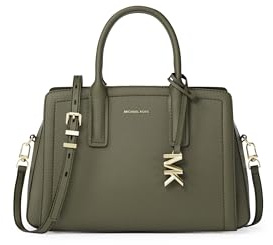 Michael Kors Laila Small Satchel, Gold-Tone Hardware/Embossed Goat Leather/Ivy