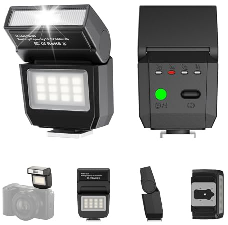 Ulanzi SL03 Mini Flash Speedlite - GN8 Powerful 6500k On-Camera Flash Light, 4 Power Levels, Compatible with Sony ZV-1/ZV-E10/Canon/Nikon/Fuji/Panasonic/Leica/Olympus, Not Fits Sony ZV-1F