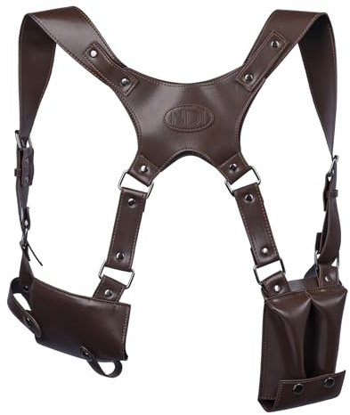 Schulterholster Verstellbarer Holstergürtel PU-Leder Cosplay-Kostümzubehör Braun