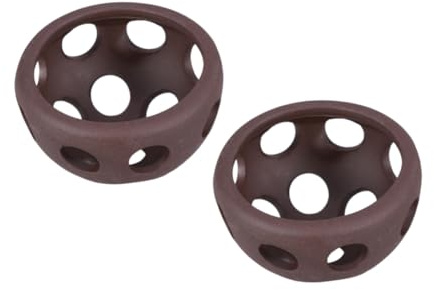 TOGEVAL 2 pièces Cachette Crevettes Céramique Terre Cuite Microporeuse Nid de Reproduction pour Aquarium Lot de Demi-sphères Résistantes Abri Spacieux pour Poissons et Crevettes