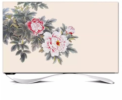 HSTANGKY Funda Antipolvo Para TV De Interior De 32-80 Pulgadas Protector De Pantalla LCD Extensible Con Diseño De Peonías Para Interiores Para Televisores Curvos-flower3||40-43inch