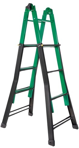 Suinga Scala metallica multiposizione telescopica 7+7 gradini. Altezza massima di lavoro 3,7 m