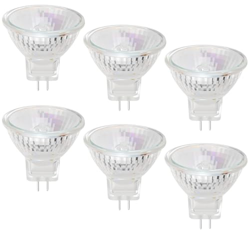 TaimeiMao 6 lampadina alogena MR11 GU4, 12V 35W, lampadine alogene MR11 a 2 pin, dimmerabili, spot, bianco caldo 2700K, per la Casa, Paesaggio, Incasso, Illuminazione