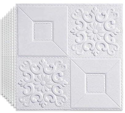 Lawnoval Lot de 10 autocollants muraux 3D en forme de brique de pierre, panneaux en mousse de polyéthylène souple, étanche, isolation phonique, pour chambre à coucher, salon, cuisine, plafond, 35 x 35