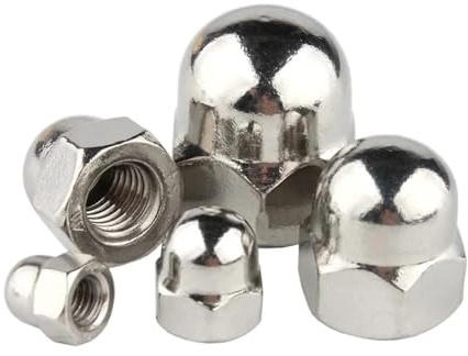 1-5 Stück M6 M8 M10 M12 M16 304 Edelstahl Linksgewinde Sechskant-Eichel-Überwurfmutter Dekorative Kuppel-Überwurfmuttern(M8-5pcs)