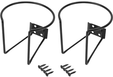 Portabicchieri per barche da 2 pezzi Portabicchieri universale in acciaio inossidabile da parete per barca Yacht Camion Auto Appartamento Materiale in ferro resistente 8x8,6x8,2 (Nera)